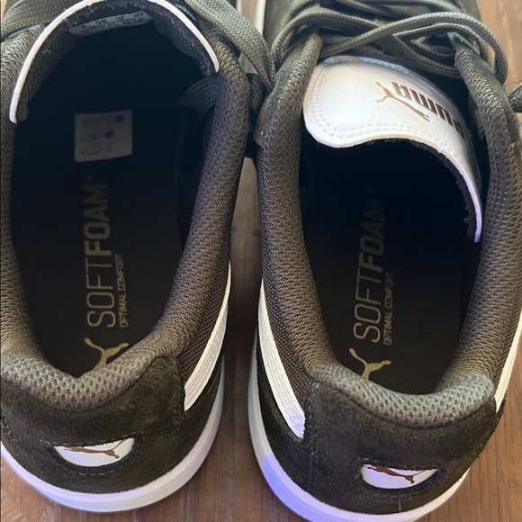 Puma Men's army green Suede Sneakers with White Stripe. - Picture 4 of 10